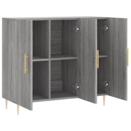 Berkfield Home Sideboard Grey Sonoma 90x34x80 cm Engineered Wood - Size: 90 x 34 x 80 cm - thumbnail 5