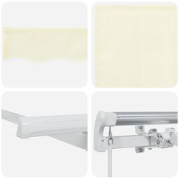 Berkfield Home Retractable Awning Manual Cream & White 4 x 2 metres - thumbnail 8