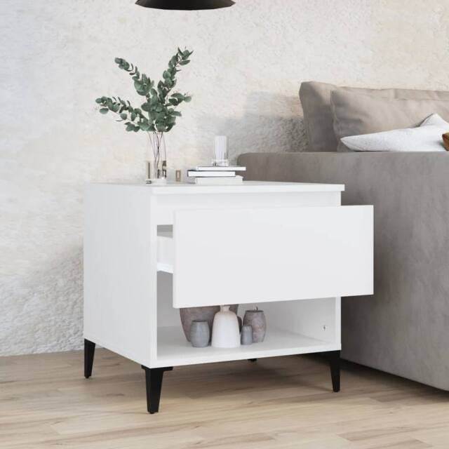 Berkfield Home Side Table White 50x46x50 cm Engineered Wood - Size: 50 x 46 x 50 cm - image 1