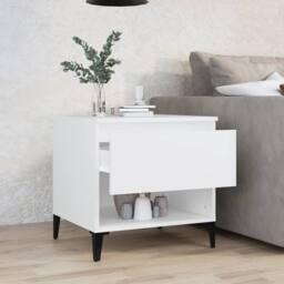 Berkfield Home Side Table White 50x46x50 cm Engineered Wood - Size: 50 x 46 x 50 cm - thumbnail 1