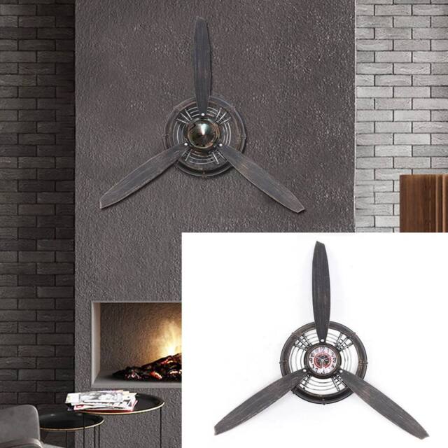 SPETLEK Industrial Retro Airplane Propeller Iron Wall with clock in Bronze - Size: 1000L - image 1