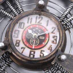 SPETLEK Industrial Retro Airplane Propeller Iron Wall with clock in Bronze - Size: 1000L - thumbnail 4