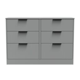 Ready Assembled 2 U Denver 6 Drawer Wide Chest (Ready Assembled) in Grey - thumbnail 1