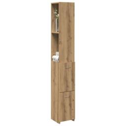 Berkfield Home Comfortable Bathroom Cabinet Artisan Oak 25x25x170 cm Engineered Wood in Brown - Size: 25 x 25 x 170 cm - thumbnail 2