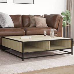 Berkfield Home Durable Coffee Table Sonoma Oak 100x100x30 cm Engineered Wood and in Brown - Size: 100 x 100 x 30 cm - thumbnail 2