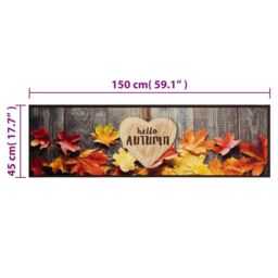 Berkfield Home Kitchen Rug Washable Autumn 45x150 cm Velvet in Brown - thumbnail 5
