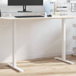 Berkfield Home Standing Desk Frame White (94-135)x60x(70-114) cm Steel - thumbnail 2
