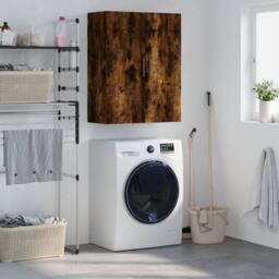 Berkfield Home Wall Mounted Cabinet Smoked Oak 69.5x34x90 cm in Brown - thumbnail 2