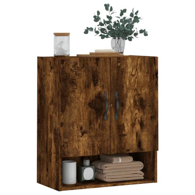 Berkfield Home Wall Cabinet Smoked Oak 60x31x70 cm Engineered Wood in Brown - Size: 60 x 31 x 70 cm - image 1