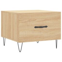 Berkfield Home Coffee Table Sonoma Oak 50x50x40 cm Engineered Wood in Brown - Size: 50 x 50 x 40 cm - thumbnail 2