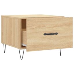 Berkfield Home Coffee Table Sonoma Oak 50x50x40 cm Engineered Wood in Brown - Size: 50 x 50 x 40 cm - thumbnail 6