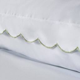 OHS Scallop Edge Bedding Set Microfibre Duvet Cover with Pillowcase in White - Size: Single - thumbnail 4