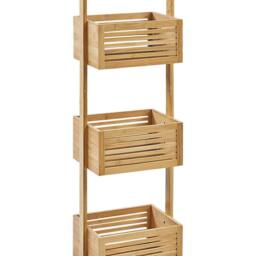Wyld and Coco 3-Tier Bamboo Bathroom Shelf Light Brown - thumbnail 2