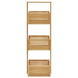 Wyld and Coco 3-Tier Bamboo Bathroom Shelf Light Brown - thumbnail 3