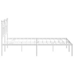 Berkfield Home Metal Bed Frame with Headboard White 140x190 cm - thumbnail 6