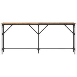 Berkfield Home Console Table Old Wood 180x23x75 cm Engineered Wood in Brown - Size: 180 x 23 x 75 cm - thumbnail 4