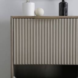 Home Garden Direct Monza Shoe Storage Cabinet with Fluted Doors Pale Ash in Grey - thumbnail 4