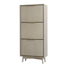 Home Garden Direct Monza Shoe Storage Cabinet with Fluted Doors Pale Ash in Grey - thumbnail 7