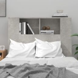 Berkfield Home Headboard Cabinet Concrete Grey 100x18.5x104.5 cm - thumbnail 3