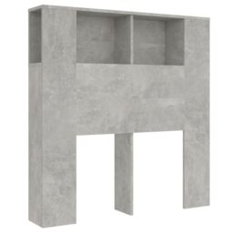 Berkfield Home Headboard Cabinet Concrete Grey 100x18.5x104.5 cm - thumbnail 2