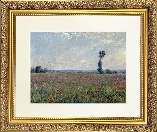 "Frames & Mirrors 4U Flower Fields 2 Mounted & Framed Print in Gold Dahlia Frame18 x 14 Inch - Size: W18"" x H14""" - image 1