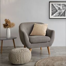 New Edge Blinds Millie Collection Soft Velvet Cushion Cover in Natural - Size: 43 cm x 43 cm - thumbnail 2