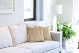 New Edge Blinds Millie Collection Soft Velvet Cushion Cover in Natural - Size: 43 cm x 43 cm - thumbnail 3