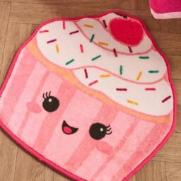OHS Character Novelty Bath Mat Soft Velvet Quick Dry Non-Slip Shower Rug in Pink - thumbnail 2