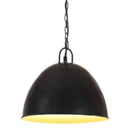 Berkfield Home Industrial Vintage Hanging Lamp 25 W Black Round 31 cm E27 - thumbnail 1