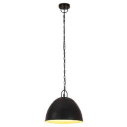 Berkfield Home Industrial Vintage Hanging Lamp 25 W Black Round 31 cm E27 - thumbnail 2