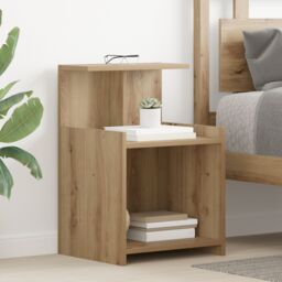 Berkfield Home Bed Cabinets - 2 pcs Artisan Oak, 40 x 35 x 60 cm, Made of Engineered Wood in Brown - Size: 40 x 35 x 60 cm - thumbnail 4