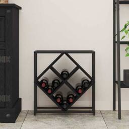 Berkfield Home Wine Rack Black Oak 51x18x52, 5 cm Engineered Wood - thumbnail 4