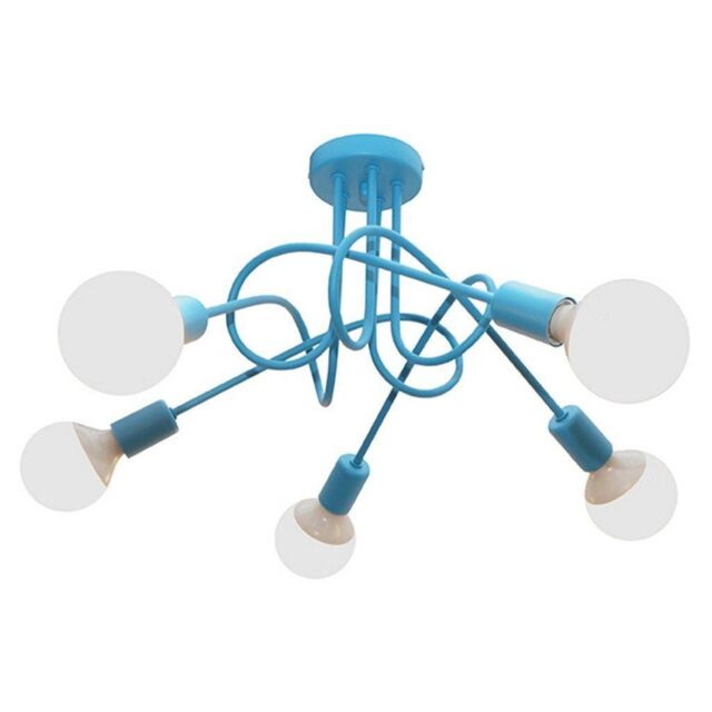 Netlighting Oxford Multi Arm Semi Flush Ceiling Light Turquoise 50cm
