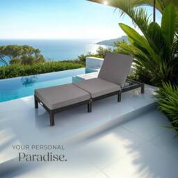 tectake Sun Lounger Sofia in Black - Size: 1 Seater - thumbnail 8