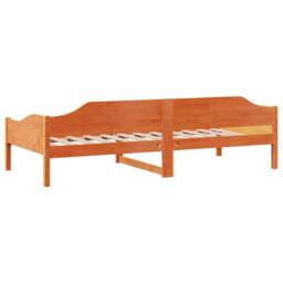 Berkfield Home Modern Bed Frame without Mattress Wax Brown 80x200 cm Solid Wood Pine - thumbnail 7