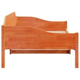 Berkfield Home Modern Bed Frame without Mattress Wax Brown 80x200 cm Solid Wood Pine - thumbnail 6