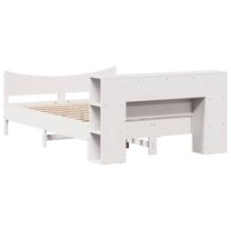 Berkfield Home Beautiful Bed Frame without Mattress White 135x190 cm Double Soli - thumbnail 8