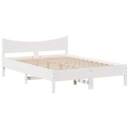 Berkfield Home Beautiful Bed Frame without Mattress White 135x190 cm Double Soli - thumbnail 5