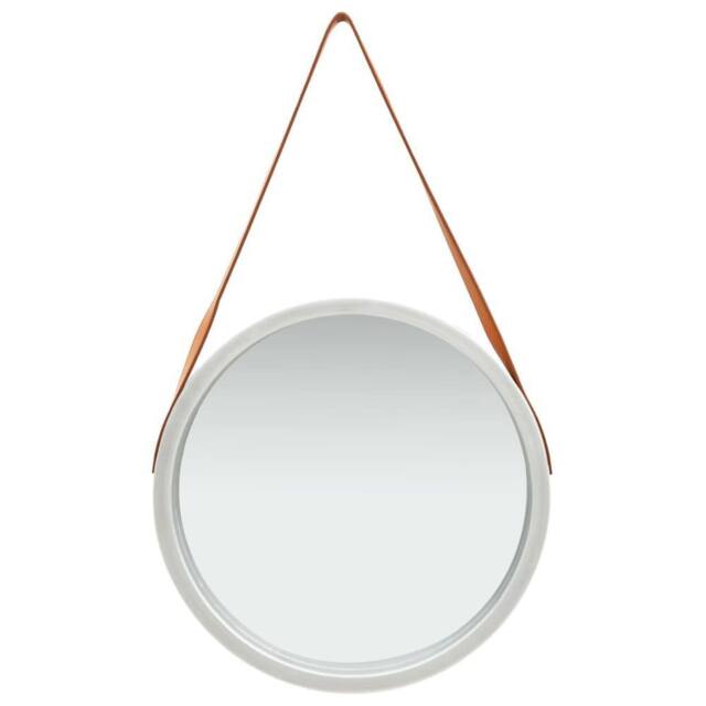 Berkfield Home Wall Mirror with Strap 50 cm Silver - image 1
