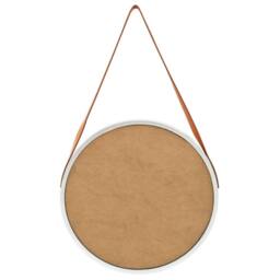 Berkfield Home Wall Mirror with Strap 50 cm Silver - thumbnail 5