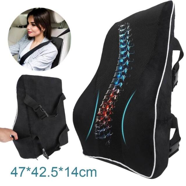 FLAVORA Memory Foam Lumbar Support Pillow in Black - Size: 100 cm x 190 cm - image 1