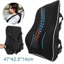 FLAVORA Memory Foam Lumbar Support Pillow in Black - Size: 100 cm x 190 cm - thumbnail 1