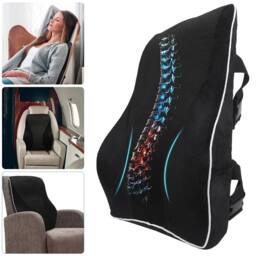 FLAVORA Memory Foam Lumbar Support Pillow in Black - Size: 100 cm x 190 cm - thumbnail 6