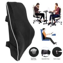 FLAVORA Memory Foam Lumbar Support Pillow in Black - Size: 100 cm x 190 cm - thumbnail 5