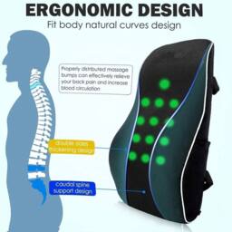 FLAVORA Memory Foam Lumbar Support Pillow in Black - Size: 100 cm x 190 cm - thumbnail 3