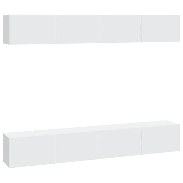 Berkfield Home Wall TV Cabinets 4 pcs White 100x30x30 cm - Size: 100 x 30 x 30 cm - image 1