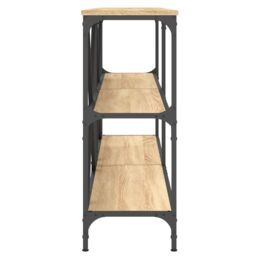Berkfield Home Console Table Sonoma Oak 160x30x75 cm Engineered Wood & Iron in Brown - Size: 160 x 30 x 75 cm - thumbnail 5
