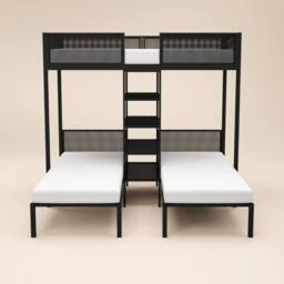 Flair Axton Metal Triple Bunk Bed Black - Size: Single - thumbnail 4