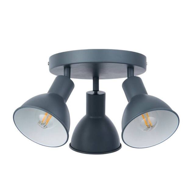 First Choice Lighting Hawkins - Charcoal 3 Way Adjustable Round Ceiling Spotlight in Grey - image 1