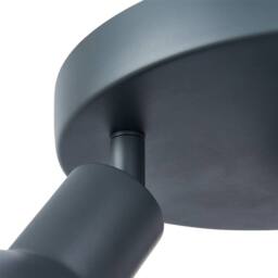 First Choice Lighting Hawkins - Charcoal 3 Way Adjustable Round Ceiling Spotlight in Grey - thumbnail 4